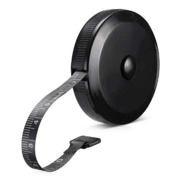 Retractable Soft Tape Measure – 60", Double Scales for Body, Fabric & Craft, Black