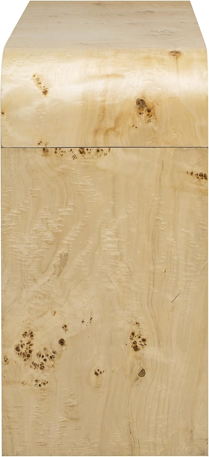 Farmhouse Entryway Table, Natural Wood Console with Burl Wood Veneer, 60"L x 15.7"W x 31.7"H - Image 3