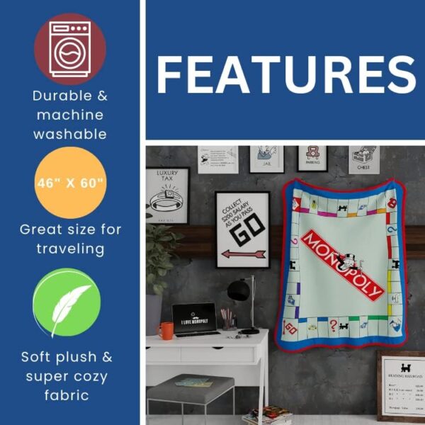 Monopoly Micro Raschel Throw – 46" x 60" - Image 3