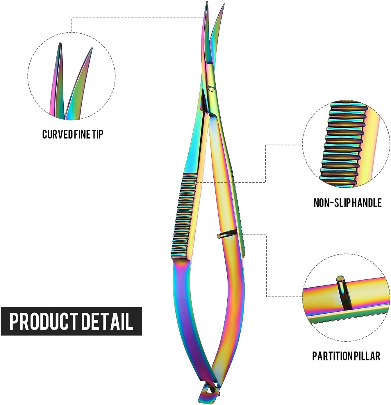 4.7" Curved Stainless Steel Squeeze Scissors – Thread Snips & Grooming Clippers (Multicolor) - Image 4