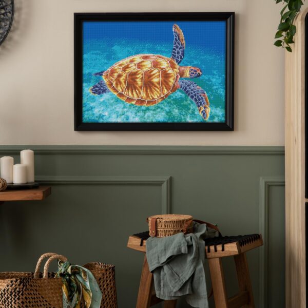 Diamond Dotz Graceful Swimmer Turtle Diamond Painting Kit, 14.6"x20.5" – Relaxing Craft with Dotz Gems - Image 3