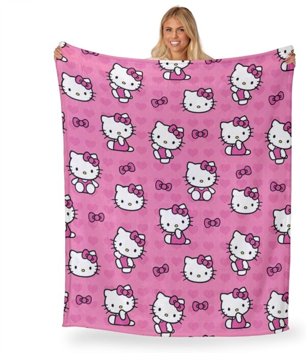 Hello Kitty Silk Touch Throw Blanket – 50" x 70", Soft & Cozy, I Love Pink Design - Image 4