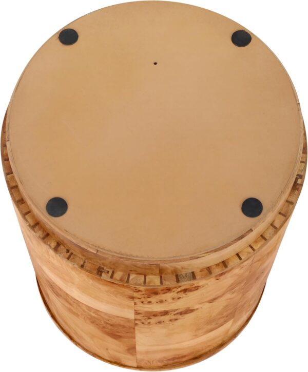 Burl Wood Round Side/End Table, Natural Burl - Image 2