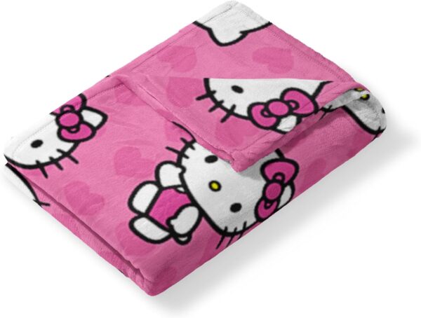 Hello Kitty Silk Touch Throw Blanket – 50" x 70", Soft & Cozy, I Love Pink Design - Image 3