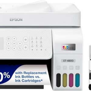 ET-4800 Wireless All-in-One Printer – Scan, Copy, Fax, ADF, Ethernet, White