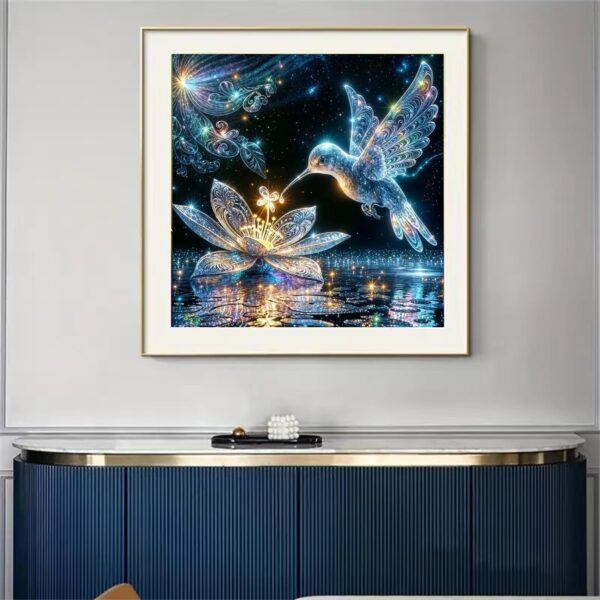 Hummingbird Diamond Painting Kit – 5D Full Drill, Round Diamonds, 14x14" Art for Adults & Home Decor - Image 3