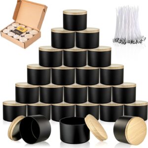 12-Pack 4oz Black Candle Tins with Lids – Empty Containers for DIY Candle Making & Packaging