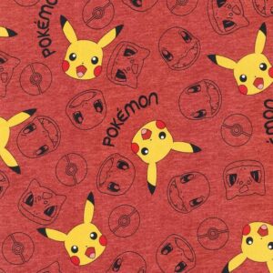 Pokemon Pikachu Fabric – Red, 44" Wide