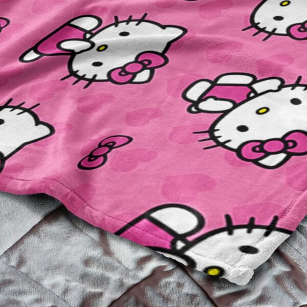 Hello Kitty Silk Touch Throw Blanket – 50" x 70", Soft & Cozy, I Love Pink Design - Image 2