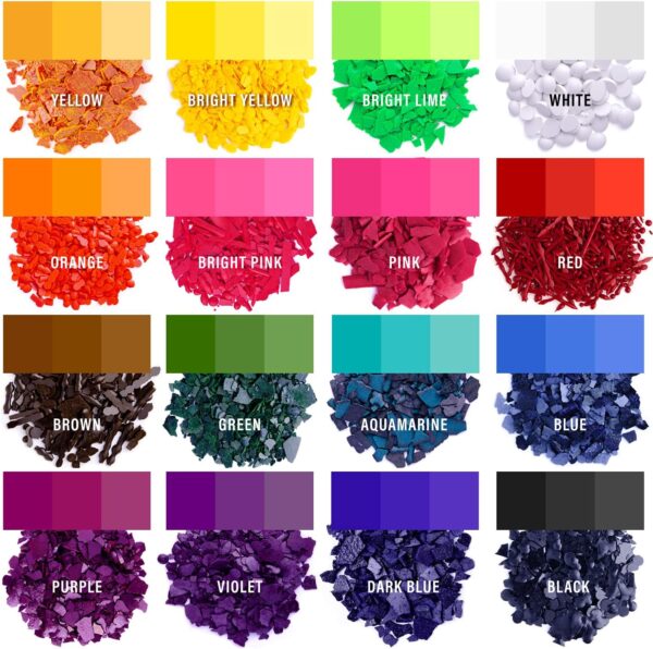 Soy Candle Wax Dye Chips – 16 Vibrant, Highly Concentrated Colors for Candle Making