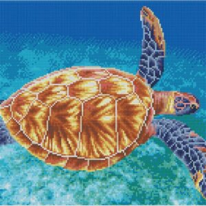 Diamond Dotz Graceful Swimmer Turtle Diamond Painting Kit, 14.6"x20.5" – Relaxing Craft with Dotz Gems