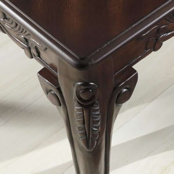 Traditional Ornate Detailing Wood Coffee Table, Dark Cherry - Image 2