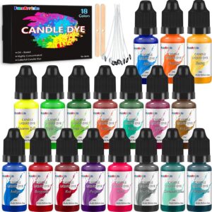 Candle dye - 18 Colors Liquid Oil-Based dye for Candle Wax, Vivid Candle Color for DIY Candle Making, Highly Concentrate Natural Candle Color