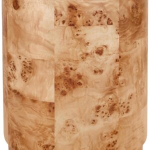 Burl Wood Round Side/End Table, Natural Burl