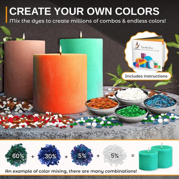 Soy Candle Wax Dye Chips – 16 Vibrant, Highly Concentrated Colors for Candle Making - Image 2