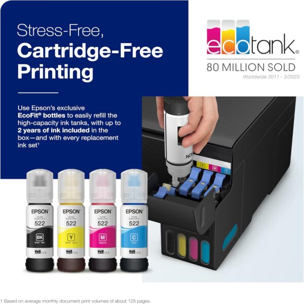 ET-2400 Wireless All-in-One Printer – Cartridge-Free, Scan & Copy, Black - Image 3