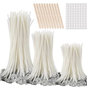 300pcs Pre-Waxed Cotton Candle Wicks with Metal Tabs – Smokeless, Multiple Sizes (9cm, 15cm, 20cm)