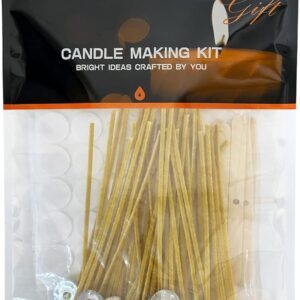 50 pcs 6" Pre-Waxed Candle Wicks with Stickers & Centering Tools