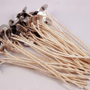 50 pcs Custom 6" Pretabbed Primed Candle Wicks – USA Made (HTP 83)