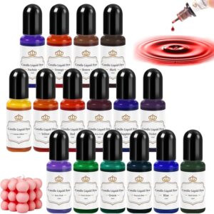 Candle Dye – 16 Vivid Liquid Colors, High Concentrate for Soy, Beeswax, Gel & Palm Wax, 10ml/0.35oz