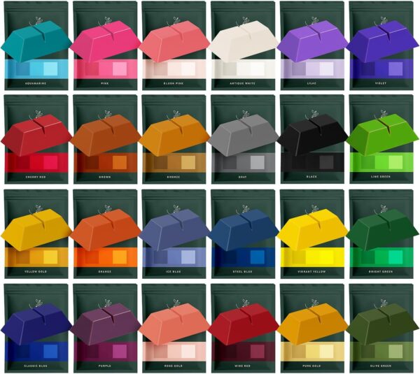 Candle Dye Blocks – 24 Colors, Nontoxic, Soy Wax Dye