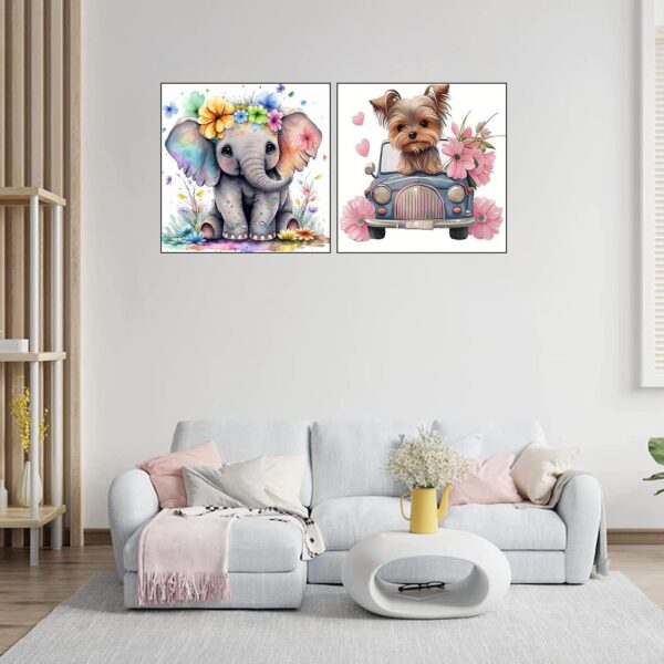5D Diamond Painting Kit – 4 Pack Animal Designs, Full Drill Diamond Art for Adults, 13.78x13.78" Each - Image 2