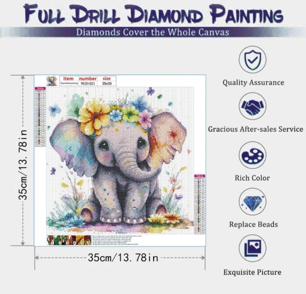 5D Diamond Painting Kit – 4 Pack Animal Designs, Full Drill Diamond Art for Adults, 13.78x13.78" Each - Image 4