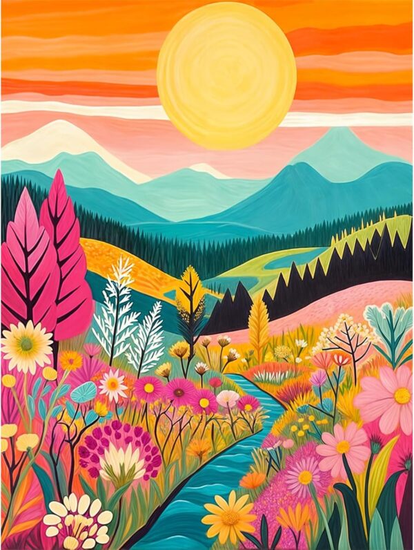 Sunrise Diamond Painting Kit, 12x16" – DIY Landscape Art for Adults, Beginners & Home Decor