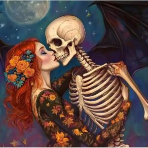 Skeleton Love Diamond Painting Kit – 12x16" DIY Art for Adults, Beginners & Home Decor