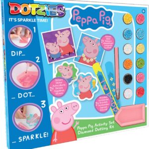 DIAMOND DOTZ DOTZIES 2592843 Original 5D Diamond Painting Set, Peppa Pig, DIY Creative Painting Kit for Diamond Stickers and Pictures, Diamond Craft Set for Children from 6 Years, Beginners