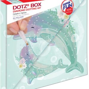 Diamond Dotz Dolphin Dance Diamond Painting Kit, 11x11 – Relaxing Craft with Dotz Gems