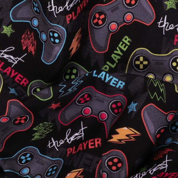 Mook Fabrics Cotton Game Controller, Black Cut - Image 2