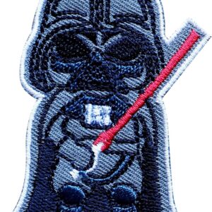 Iron-On Movie Character Patch – Darth Vader, Embroidered Applique for Jeans, Hats & Bags