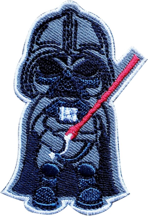 Iron-On Movie Character Patch – Darth Vader, Embroidered Applique for Jeans, Hats & Bags
