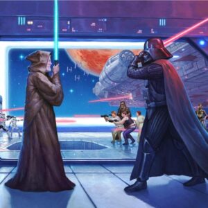 Darth Vader & OBI Wan Duel Digital Cotton Print Fabric Panel