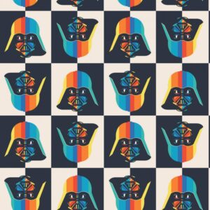 0.5 Yard Star Wars Rainbow Darth Vader 100% Cotton Fabric