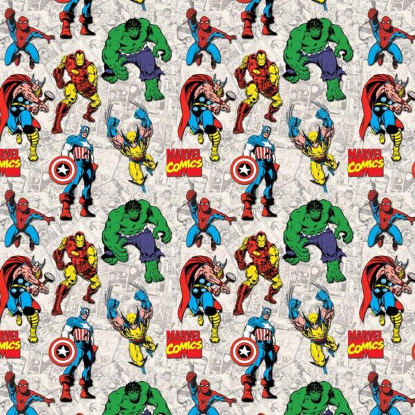 Marvel Comic Heroes Cotton Fabric – 100% Premium Quality
