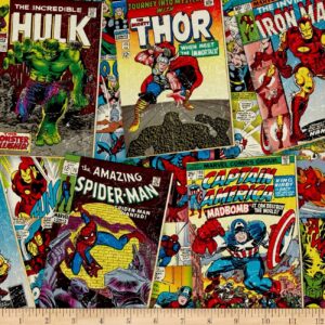 Products Marvel Retro Comics Covers Multi Fabric