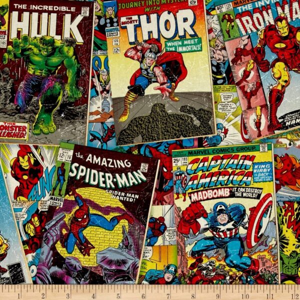 Products Marvel Retro Comics Covers Multi Fabric
