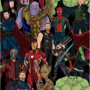 Marvel Avengers Infinity War Fabric – Multicolor, 100% Cotton