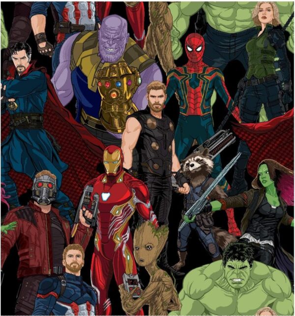 Marvel Avengers Infinity War Fabric – Multicolor, 100% Cotton