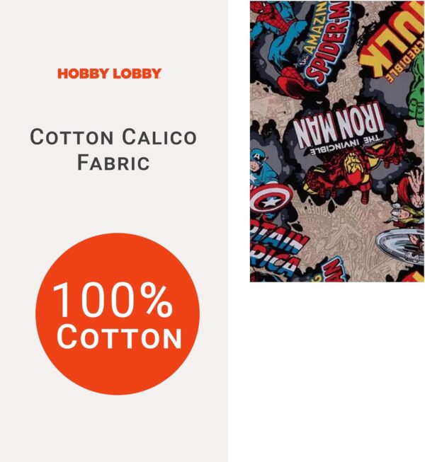 Marvel Comic Burst Cotton Fabric – 1 Yard, Lightweight for Sewing Clothes, Homeware & Accessories - Image 3