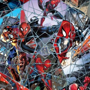 Spider-Man Comic Web Mosaic Fabric – Multi, 100% Cotton