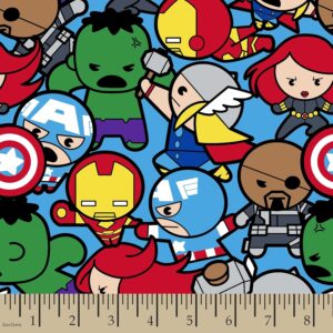 Springs Creative - Fabric 60589-A62331 Marvel Kawaii All in The Pack, Multi