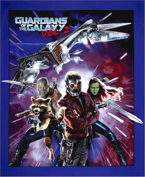 Guardians of the Galaxy Vol. 2 Quilt Fabric Panel, 36" – Gold/Red/Black