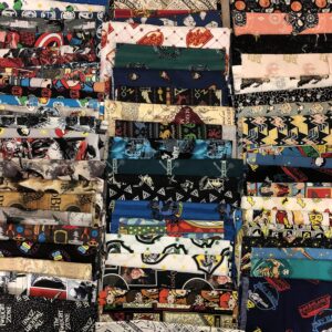 1 lb Bundle of 100% Cotton Quilting Fabric – Movie & TV Series Remnants