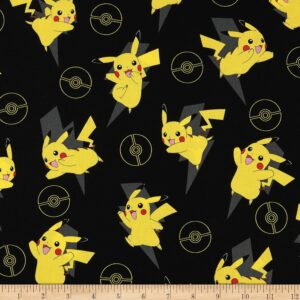 Pokemon Pikachu Fabric, Black