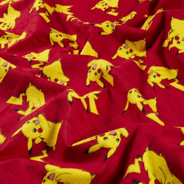 Pokemon Flannel Red, Fabric - Image 2