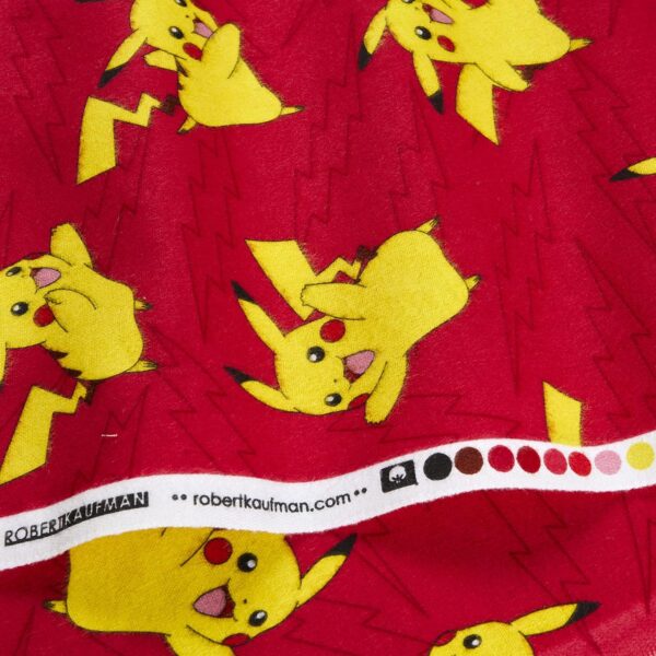 Pokemon Flannel Red, Fabric - Image 3