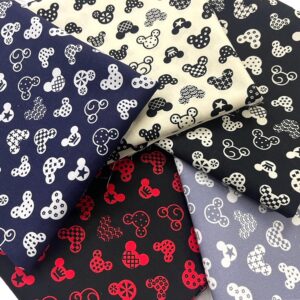 Disney Mickey & Minnie Heads Cotton Fabric, 18x22" (Set of 5) – Quilting, Sewing & DIY Crafts